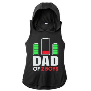 Dad Of 2 Low Battery Son Dad Fathers Day Birthday Ladies PosiCharge Tri-Blend Wicking Draft Hoodie Tank