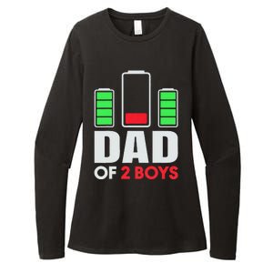 Dad Of 2 Low Battery Son Dad Fathers Day Birthday Womens CVC Long Sleeve Shirt