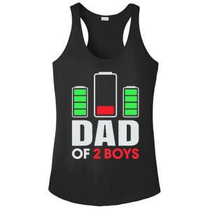 Dad Of 2 Low Battery Son Dad Fathers Day Birthday Ladies PosiCharge Competitor Racerback Tank