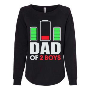 Dad Of 2 Low Battery Son Dad Fathers Day Birthday Womens California Wash Sweatshirt