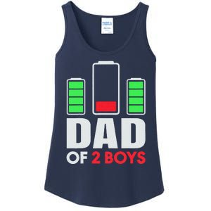 Dad Of 2 Low Battery Son Dad Fathers Day Birthday Ladies Essential Tank