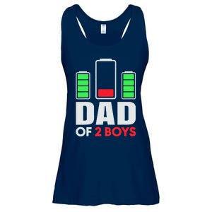 Dad Of 2 Low Battery Son Dad Fathers Day Birthday Ladies Essential Flowy Tank