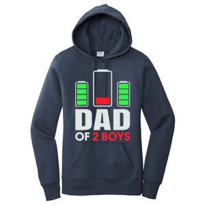 Dad Of 2 Low Battery Son Dad Fathers Day Birthday Women's Pullover Hoodie