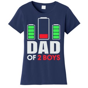 Dad Of 2 Low Battery Son Dad Fathers Day Birthday Women's T-Shirt