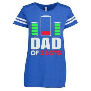 Dad Of 2 Low Battery Son Dad Fathers Day Birthday Enza Ladies Jersey Football T-Shirt