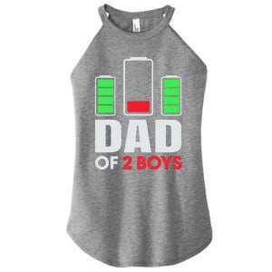 Dad Of 2 Low Battery Son Dad Fathers Day Birthday Women's Perfect Tri Rocker Tank