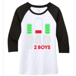 Dad Of 2 Low Battery Son Dad Fathers Day Birthday Women's Tri-Blend 3/4-Sleeve Raglan Shirt