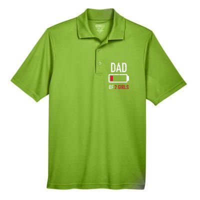 Dad Of 2 Two Low Battery Gift For Father's Day Gift Men's Origin Performance Piqué Polo