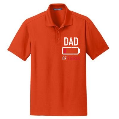 Dad Of 2 Two Low Battery Gift For Father's Day Gift Dry Zone Grid Polo