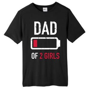 Dad Of 2 Two Low Battery Gift For Father's Day Gift Tall Fusion ChromaSoft Performance T-Shirt