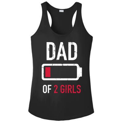 Dad Of 2 Two Low Battery Gift For Father's Day Gift Ladies PosiCharge Competitor Racerback Tank