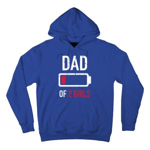 Dad Of 2 Two Low Battery Gift For Father's Day Gift Hoodie