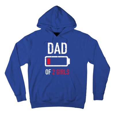 Dad Of 2 Two Low Battery Gift For Father's Day Gift Hoodie