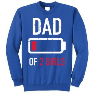 Dad Of 2 Two Low Battery Gift For Father's Day Gift Sweatshirt