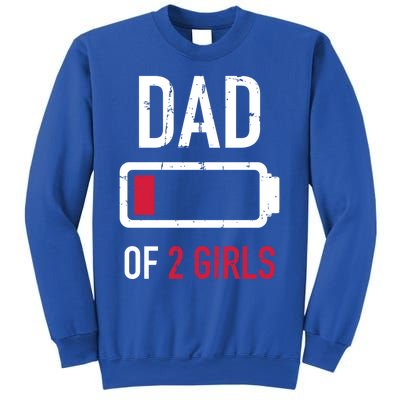 Dad Of 2 Two Low Battery Gift For Father's Day Gift Sweatshirt