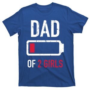 Dad Of 2 Two Low Battery Gift For Father's Day Gift T-Shirt