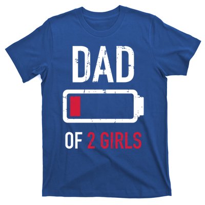 Dad Of 2 Two Low Battery Gift For Father's Day Gift T-Shirt