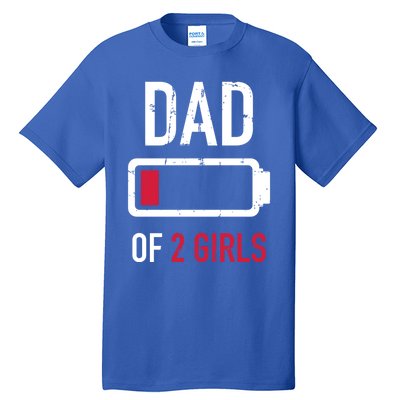 Dad Of 2 Two Low Battery Gift For Father's Day Gift Tall T-Shirt