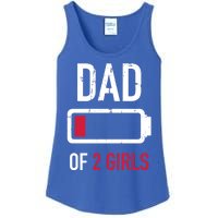 Dad Of 2 Two Low Battery Gift For Father's Day Gift Ladies Essential Tank