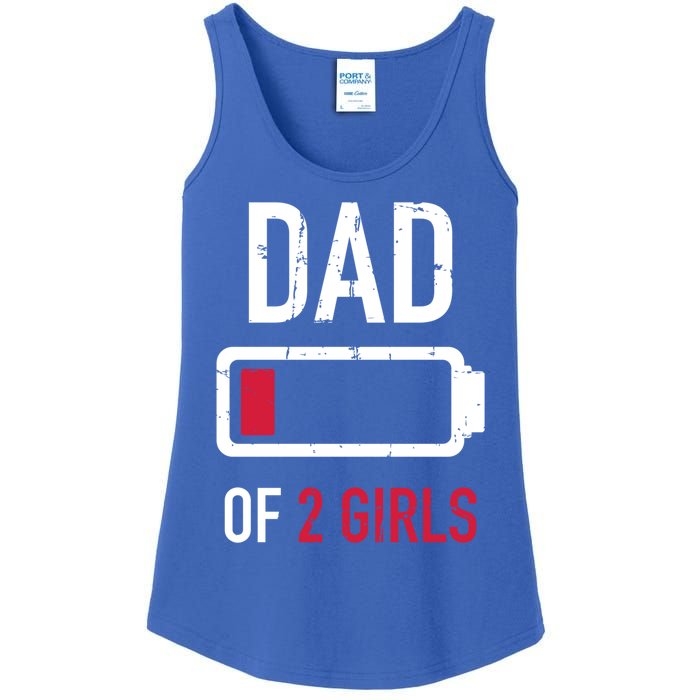 Dad Of 2 Two Low Battery Gift For Father's Day Gift Ladies Essential Tank