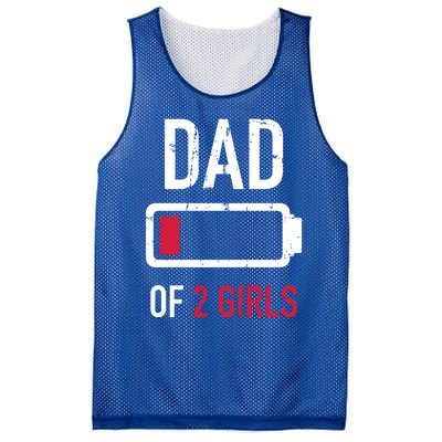 Dad Of 2 Two Low Battery Gift For Father's Day Gift Mesh Reversible Basketball Jersey Tank