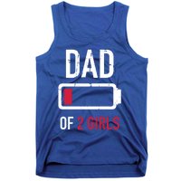 Dad Of 2 Two Low Battery Gift For Father's Day Gift Tank Top