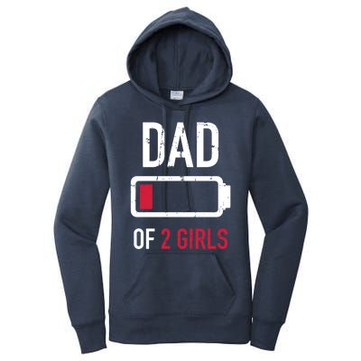 Dad Of 2 Two Low Battery Gift For Father's Day Gift Women's Pullover Hoodie