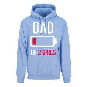 Dad Of 2 Two Low Battery Gift For Father's Day Gift Unisex Surf Hoodie