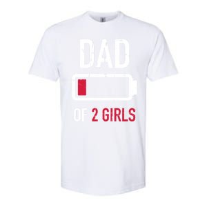 Dad Of 2 Two Low Battery Gift For Father's Day Gift Softstyle CVC T-Shirt