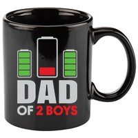 Dad Of 2 Low Battery Son Dad Fathers Day Birthday 11oz C Handle Ceramic Mug