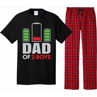 Dad Of 2 Low Battery Son Dad Fathers Day Birthday Pajama Set