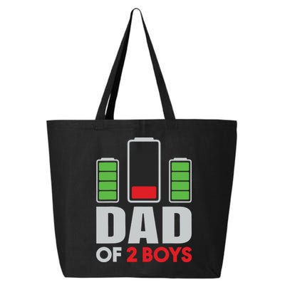 Dad Of 2 Low Battery Son Dad Fathers Day Birthday 25L Jumbo Tote