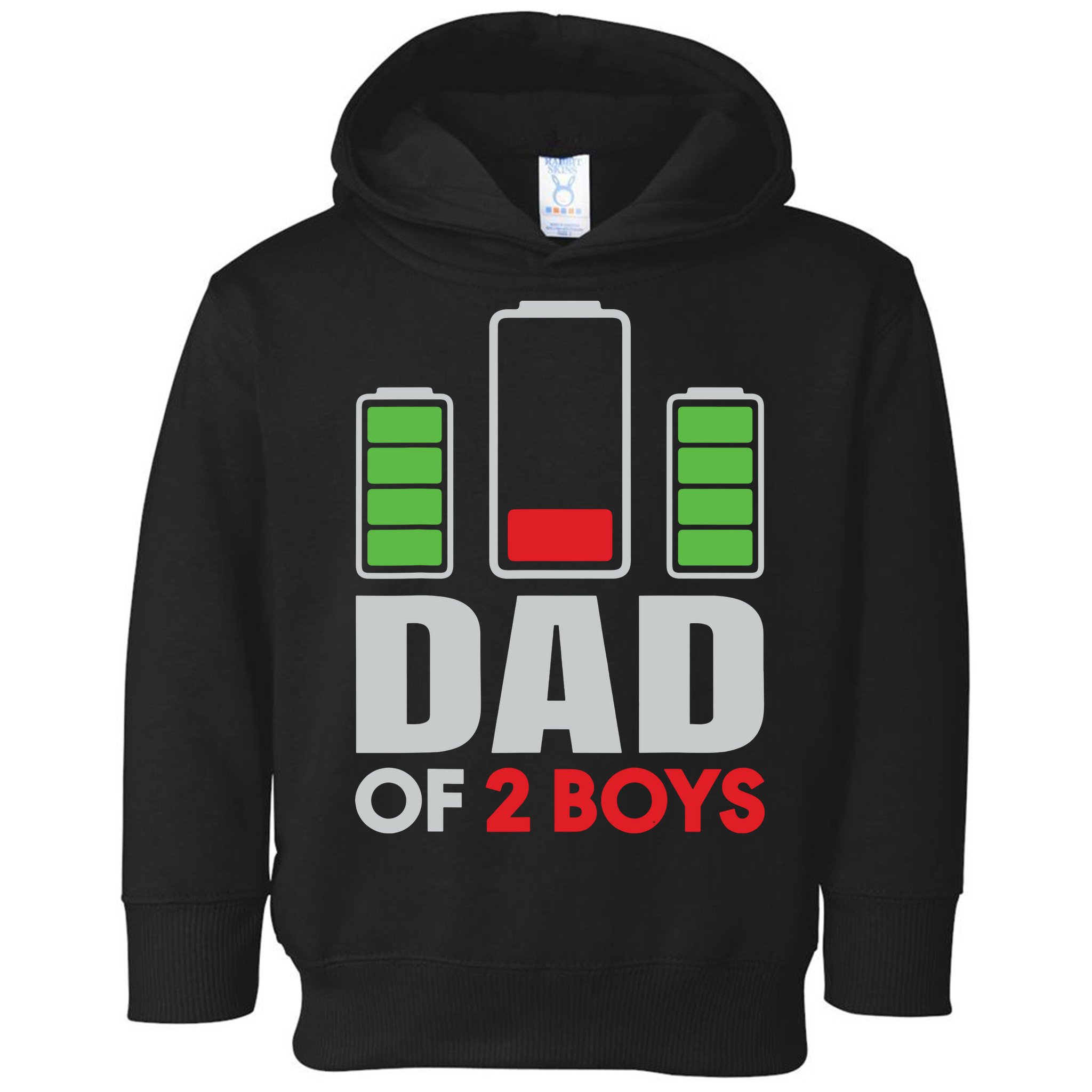Dad Of 2 Low Battery Son Dad Fathers Day Birthday Toddler Hoodie
