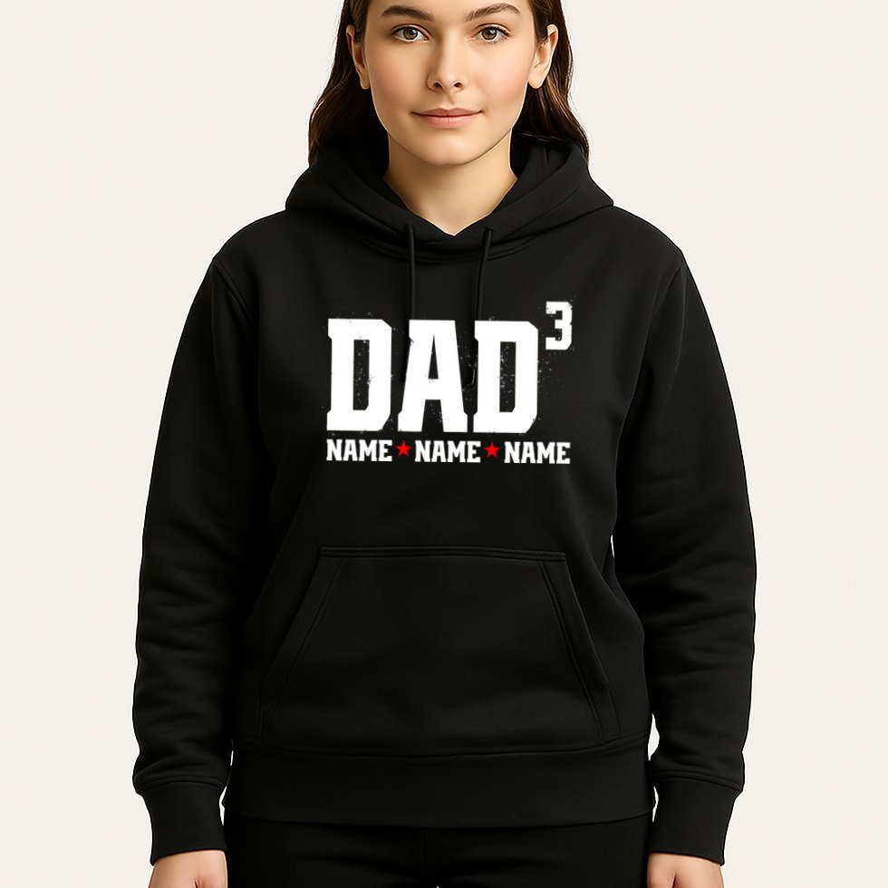 Dad Of 3 Fathers Day Gift Daughter Son Kids Names Personalized Hoodie