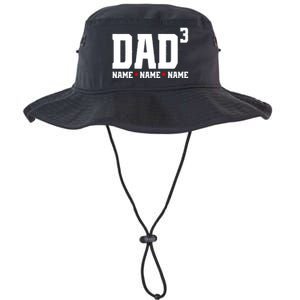 Dad Of 3 Fathers Day Gift Daughter Son Kids Names Personalized Legacy Cool Fit Booney Bucket Hat