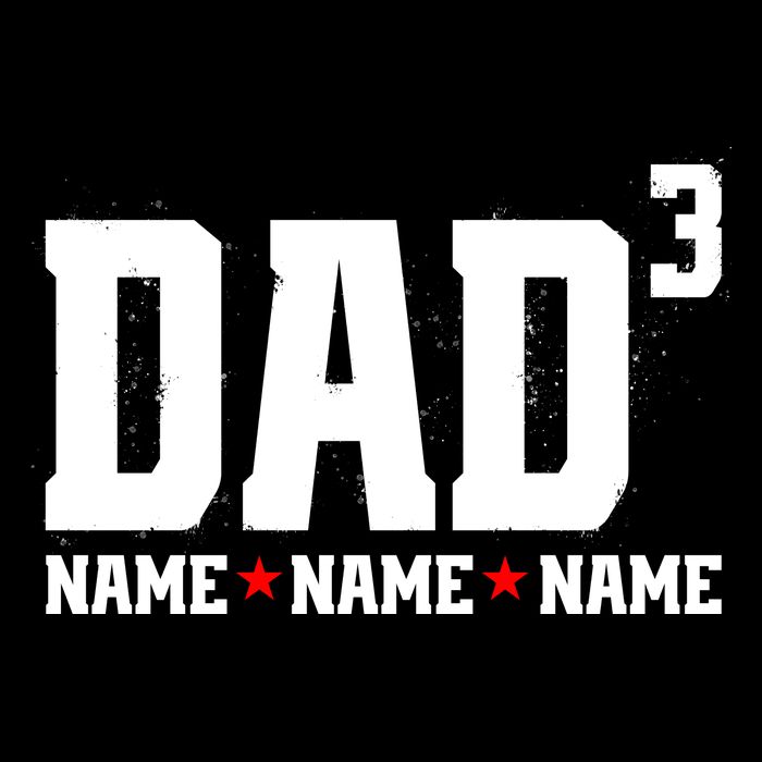 Dad Of 3 Fathers Day Gift Daughter Son Kids Names Personalized Flatbill Hat