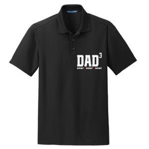 Dad Of 3 Fathers Day Gift Daughter Son Kids Names Personalized Dry Zone Grid Polo