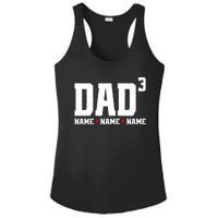 Dad Of 3 Fathers Day Gift Daughter Son Kids Names Personalized Ladies PosiCharge Competitor Racerback Tank