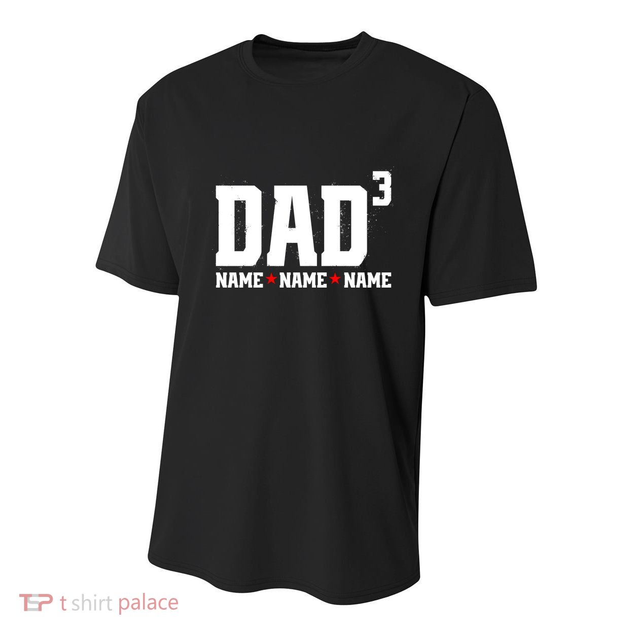 Dad Of 3 Fathers Day Gift Daughter Son Kids Names Personalized Youth Performance Sprint T-Shirt