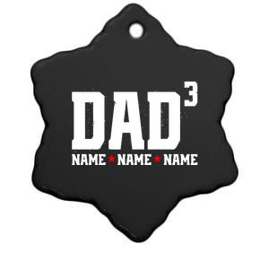 Dad Of 3 Fathers Day Gift Daughter Son Kids Names Personalized Ceramic Star Ornament