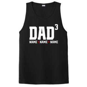 Dad Of 3 Fathers Day Gift Daughter Son Kids Names Personalized PosiCharge Competitor Tank