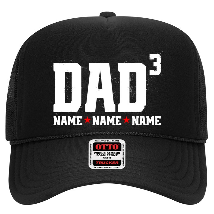 Dad Of 3 Fathers Day Gift Daughter Son Kids Names Personalized Trucker Hat