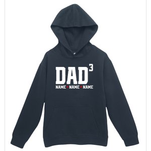 Dad Of 3 Fathers Day Gift Daughter Son Kids Names Personalized Urban Pullover Hoodie