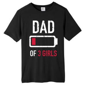 Dad Of 3 Three Low Battery Gift For Father's Day Funny Gift Tall Fusion ChromaSoft Performance T-Shirt