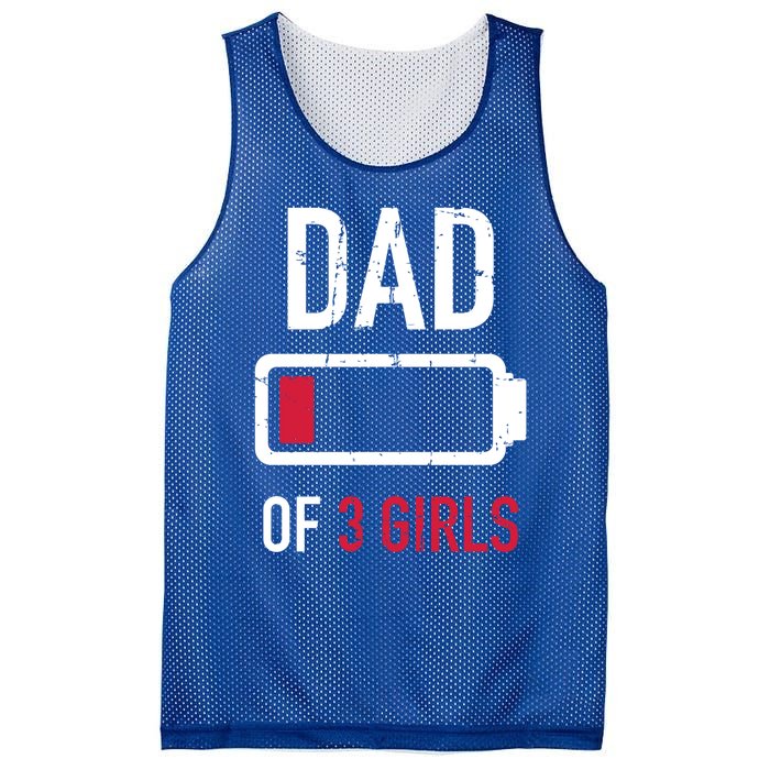 Dad Of 3 Three Low Battery Gift For Father's Day Funny Gift Mesh Reversible Basketball Jersey Tank