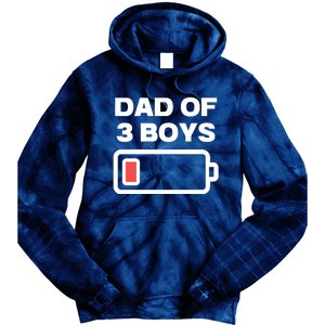 Dad Of 3 Boys Funny Fathers Day Tie Dye Hoodie