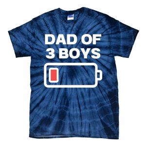 Dad Of 3 Boys Funny Fathers Day Tie-Dye T-Shirt