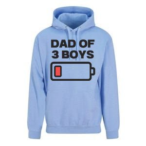 Dad Of 3 Boys Funny Fathers Day Unisex Surf Hoodie