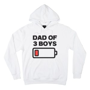 Dad Of 3 Boys Funny Fathers Day Hoodie