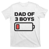 Dad Of 3 Boys Funny Fathers Day T-Shirt